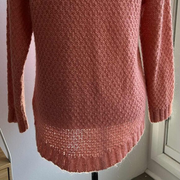Massimo Dutti Coral Rose Mohair-Blend Textured Knit Mock-Neck Sweater – US XS - Picture 6 of 11